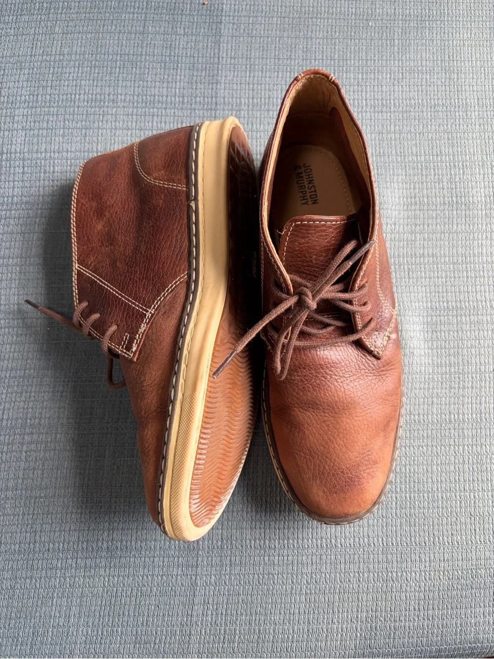 Johnston & Murphy Boys Brown Leather Chukka Boots Size 3M Casual Lace-Up